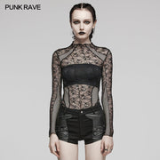 Schlankes Cyber-Punk-Patchwork-T-Shirt