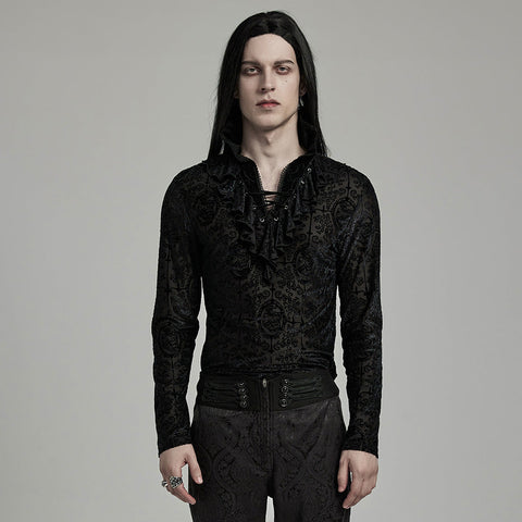 Gothic T-Shirt mit hohem Kragen