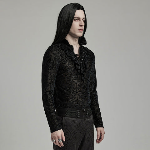 Gothic T-Shirt mit hohem Kragen