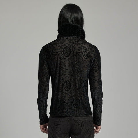 Gothic T-Shirt mit hohem Kragen