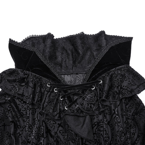 Gothic T-Shirt mit hohem Kragen