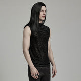 Gothic-Tanktop aus beflocktem Netzstoff