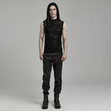 Gothic-Tanktop aus beflocktem Netzstoff