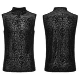 Gothic-Tanktop aus beflocktem Netzstoff