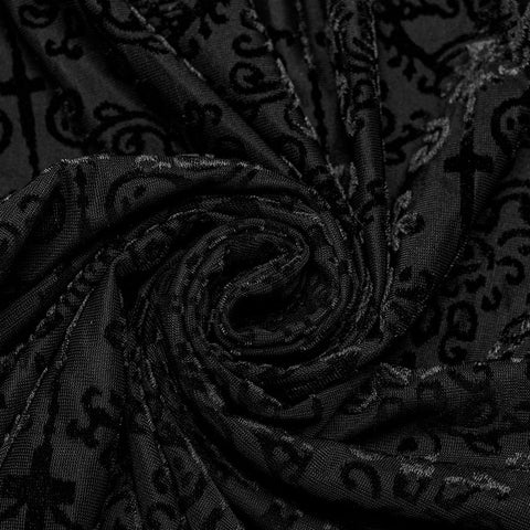 Gothic-Tanktop aus beflocktem Netzstoff