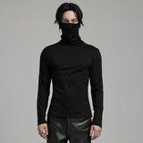 PUNK T-Shirt mit hohem Kragen und Spikes