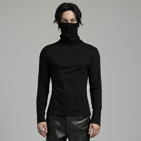 PUNK T-Shirt mit hohem Kragen und Spikes