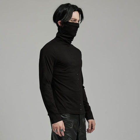 PUNK T-Shirt mit hohem Kragen und Spikes