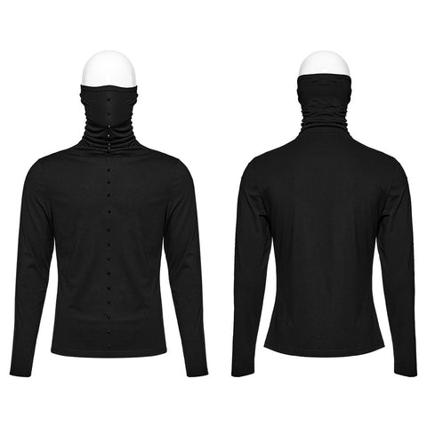 PUNK T-Shirt mit hohem Kragen und Spikes