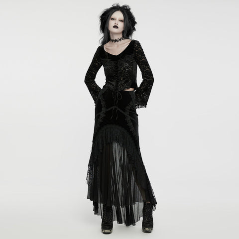 Wunderschönes Gothic-T-Shirt mit V-Ausschnitt