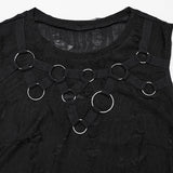 Punk zerfetzte Weste mit Eisenringen