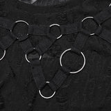 Punk zerfetzte Weste mit Eisenringen