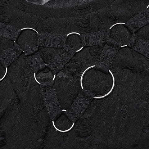Punk zerfetzte Weste mit Eisenringen