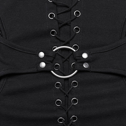 T-Shirt mit Punk-Kordelzugstruktur