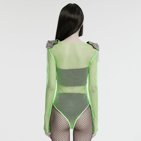 Punk sexy Strass-Mesh-Body