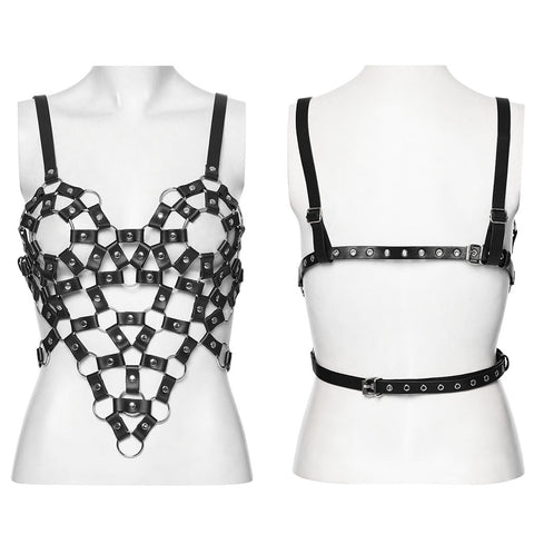 Punk Hot Girl PU Crop Top