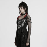 T-Shirt mit Punk-Fledermaus-Totenkopf-Aufdruck