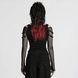 T-Shirt mit Punk-Fledermaus-Totenkopf-Aufdruck
