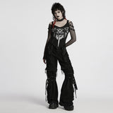 T-Shirt mit Punk-Fledermaus-Totenkopf-Aufdruck