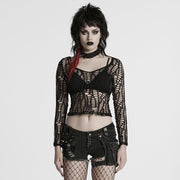 Sexy Punk-Mesh-T-Shirt