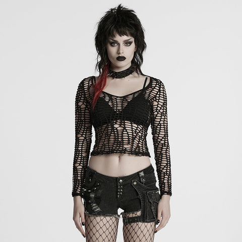 Sexy Punk-Mesh-T-Shirt