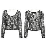 Sexy Punk-Mesh-T-Shirt