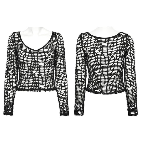 Sexy Punk-Mesh-T-Shirt