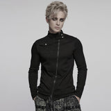 Tailliertes Punk-T-Shirt aus dunklem Denim