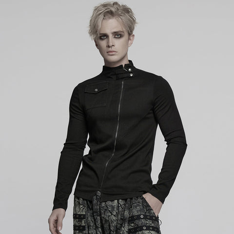 Tailliertes Punk-T-Shirt aus dunklem Denim