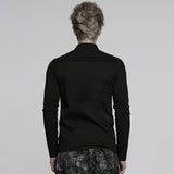 Tailliertes Punk-T-Shirt aus dunklem Denim