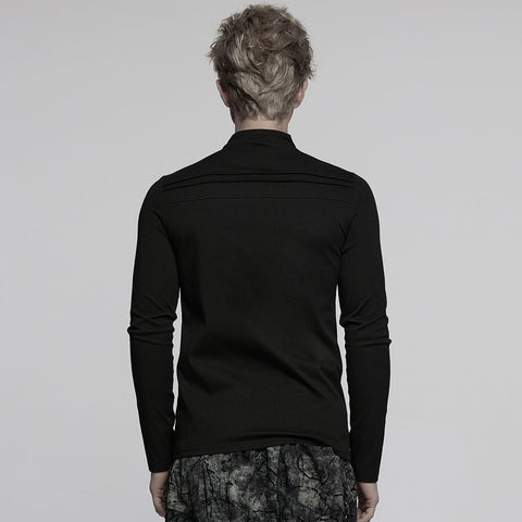 Tailliertes Punk-T-Shirt aus dunklem Denim