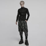 Tailliertes Punk-T-Shirt aus dunklem Denim