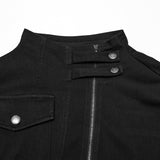 Tailliertes Punk-T-Shirt aus dunklem Denim