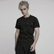 Dunkles Denim-Strick-Punk-T-Shirt