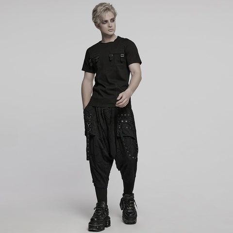 Dunkles Denim-Strick-Punk-T-Shirt