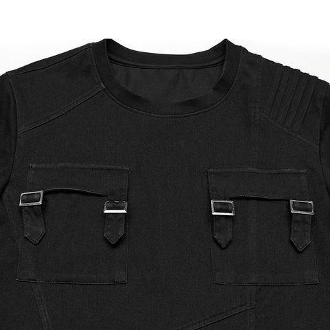 Dunkles Denim-Strick-Punk-T-Shirt