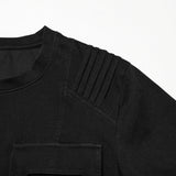 Dunkles Denim-Strick-Punk-T-Shirt