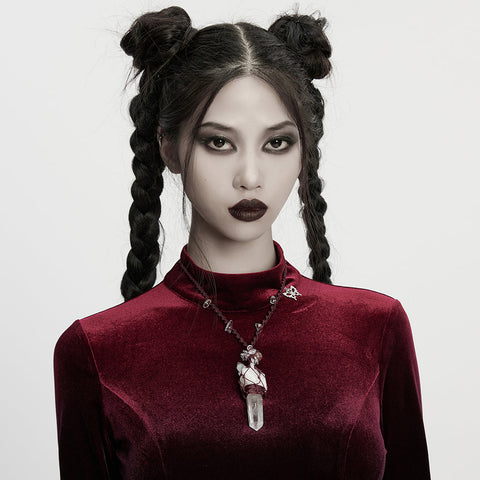 Halskette aus gewebten Naturkristallen