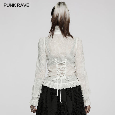 Zarte Bluse mit Gothic-Textur