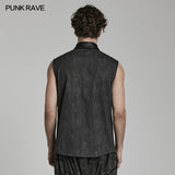 Punk checkerboard sleeveless shirt