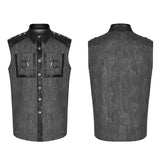 Punk checkerboard sleeveless shirt