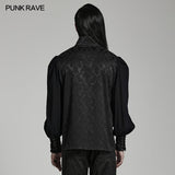 Goth lantern sleeve stand collar shirt