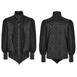 Goth lantern sleeve stand collar shirt