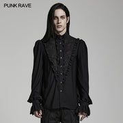 Gothic Chiffon-Stehkragenhemd
