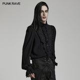 Goth chiffon stand collar shirt