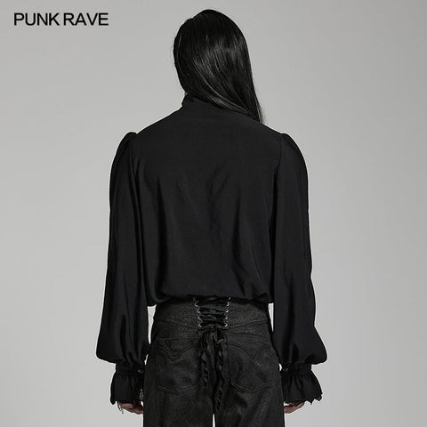 Gothic Chiffon-Stehkragenhemd