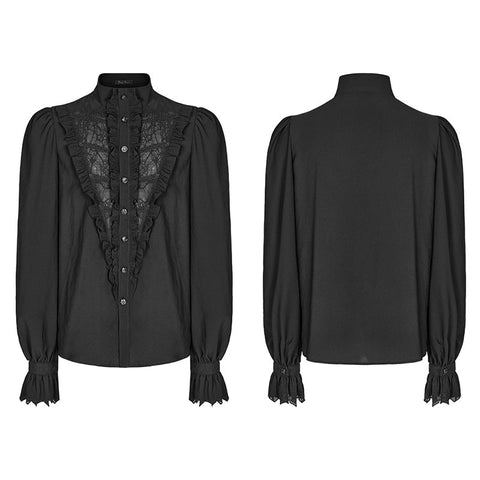 Gothic Chiffon-Stehkragenhemd
