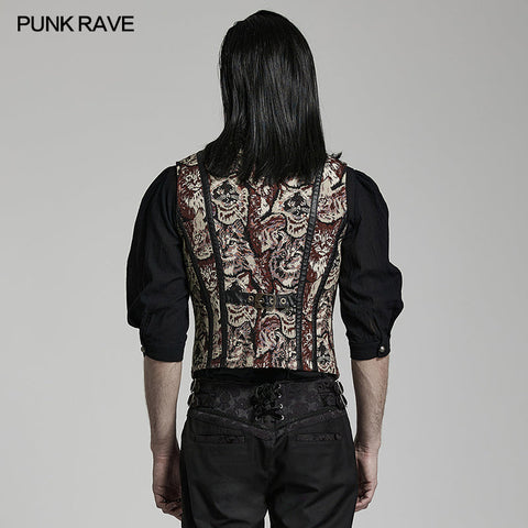 Goth skull pattern waistcoat