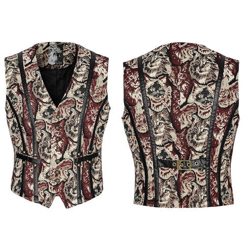 Goth skull pattern waistcoat