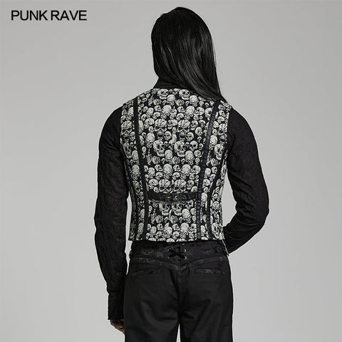 Goth skull pattern waistcoat